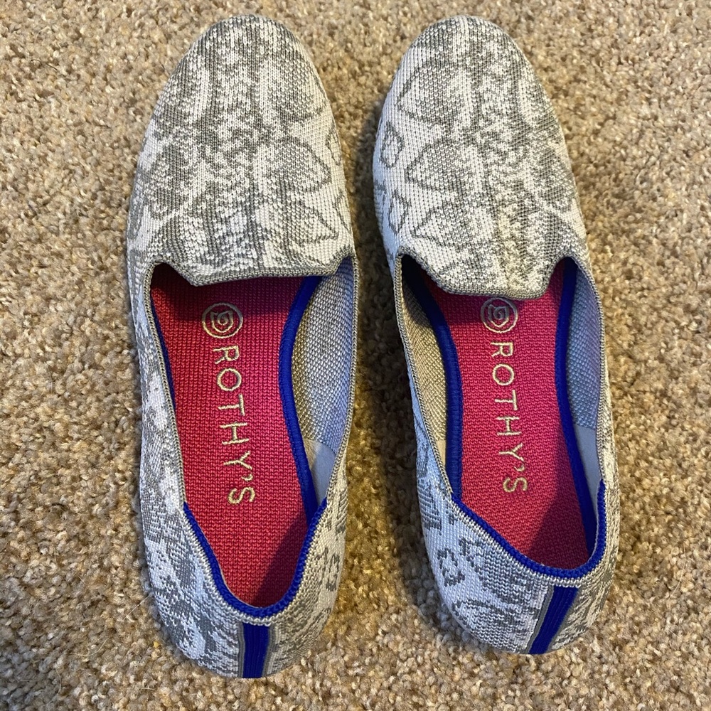 Rothy’s The Loafer in Ivory Grey Snake (retired)